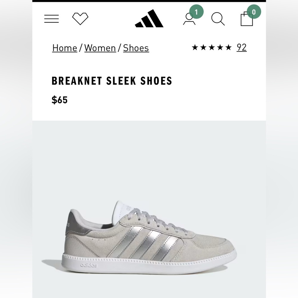 NWT Adidas Court Style Neutral Gray 3 Stripe Casual Breaknet Sleek Sneakers 5.5 - Picture 5 of 5
